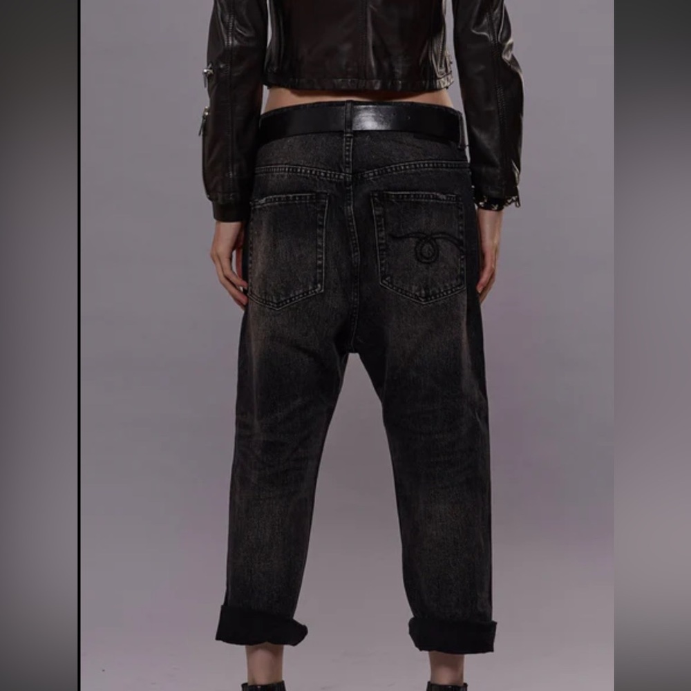 R13 Drop Nolen Black  Jeans with Rips.NWT